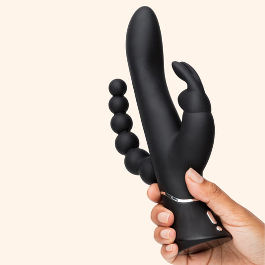 Triple-Action Rabbit Vibrator with Beaded Anal Arm