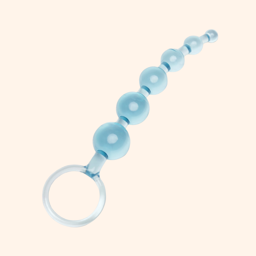 Glass Anal Beads with Handle
