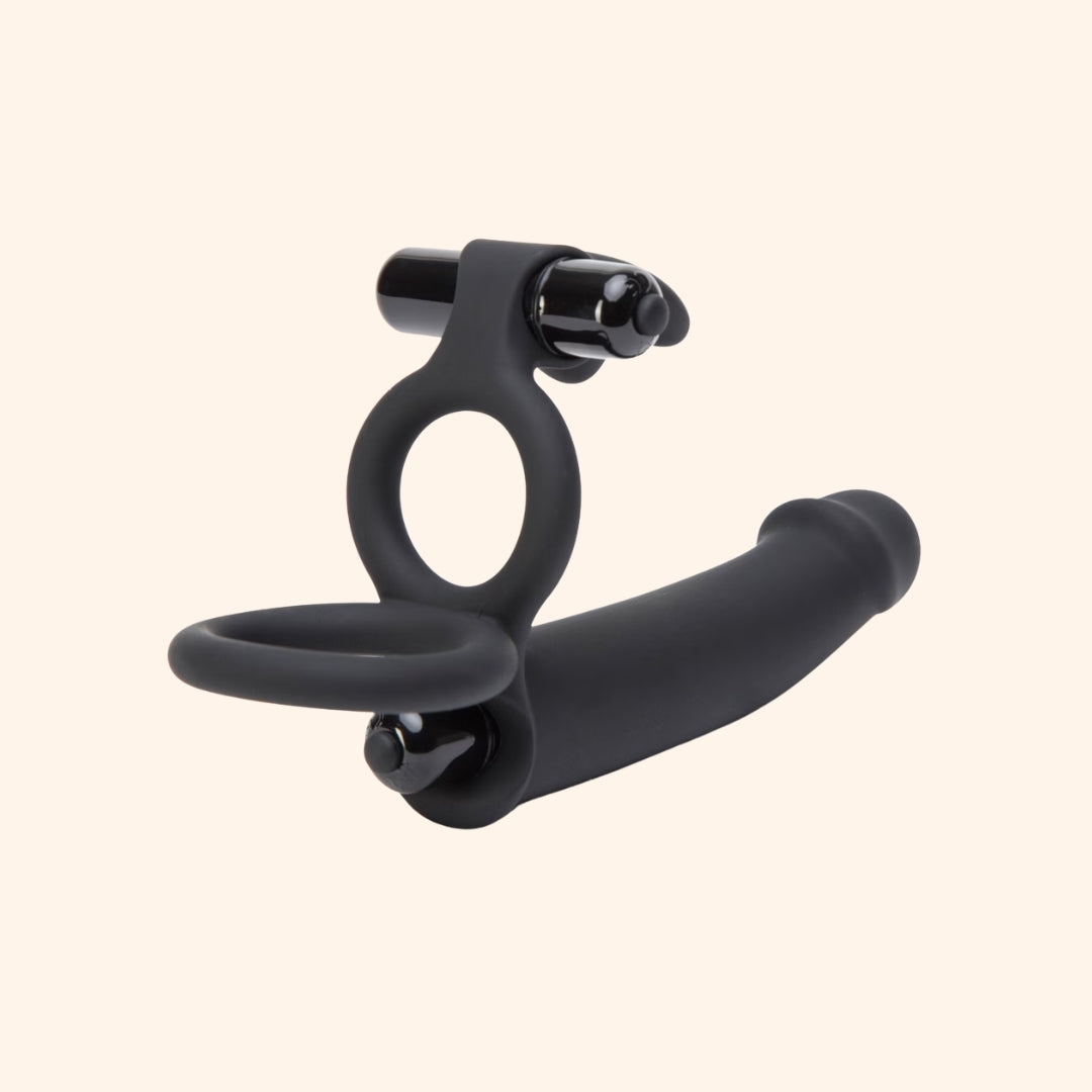 Dual Ring Vibrating Cock Ring with Stimulator
