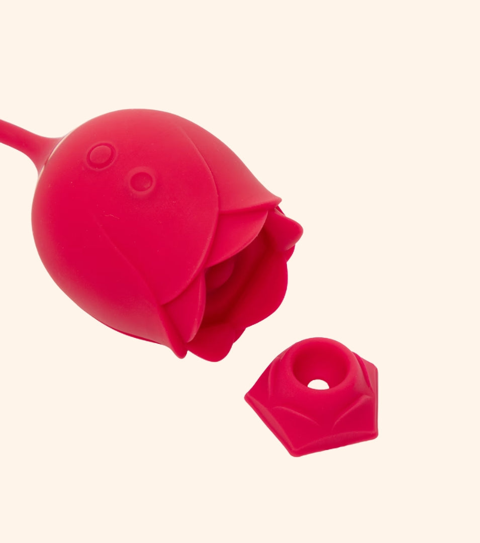 Dual-End Rose Vibrator with Remote Bulb Stimulator