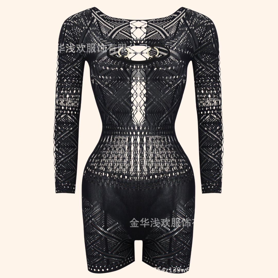 Sheer Lace Bodysuit Dress