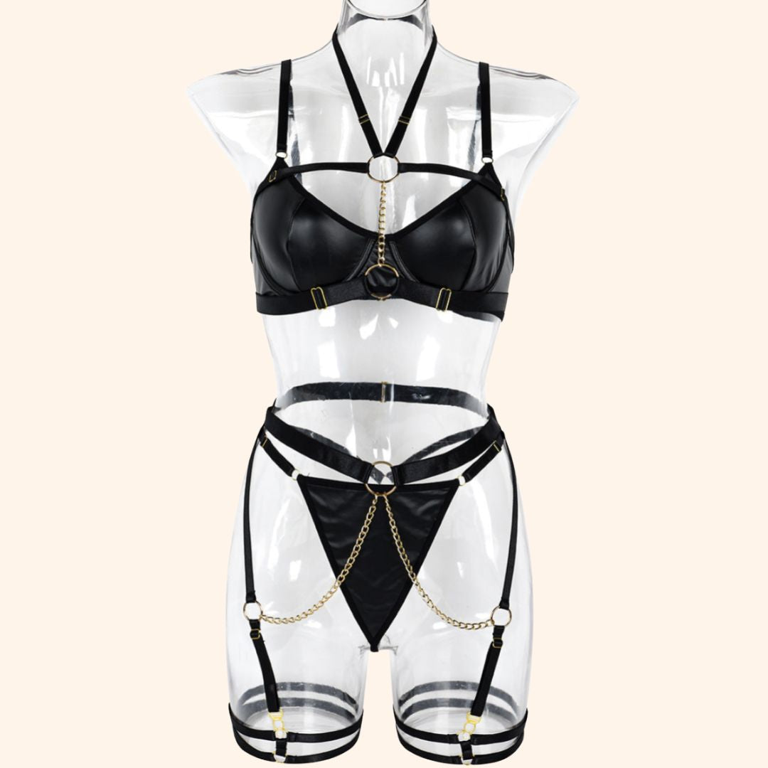 Three-Piece Strappy Lingerie Set