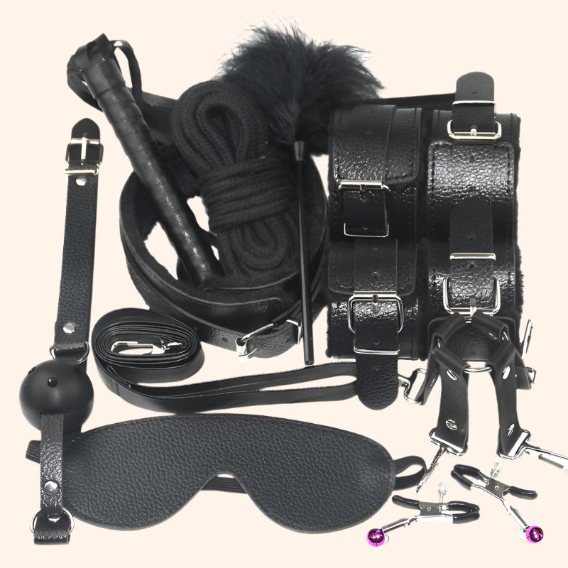 Complete BDSM Bondage Kit – 10-Piece Restraint, Sensory & Play Set