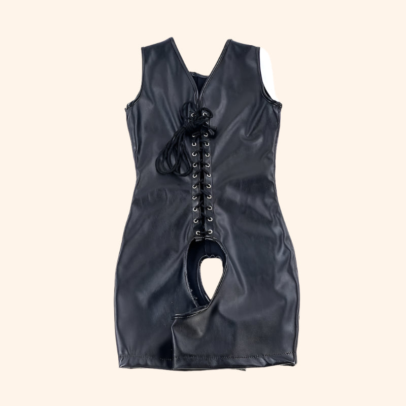 Open Bust Faux Leather Bodysuit – Seductive Access Style