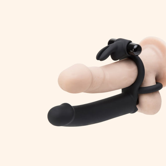 Dual Ring Vibrating Cock Ring with Stimulator
