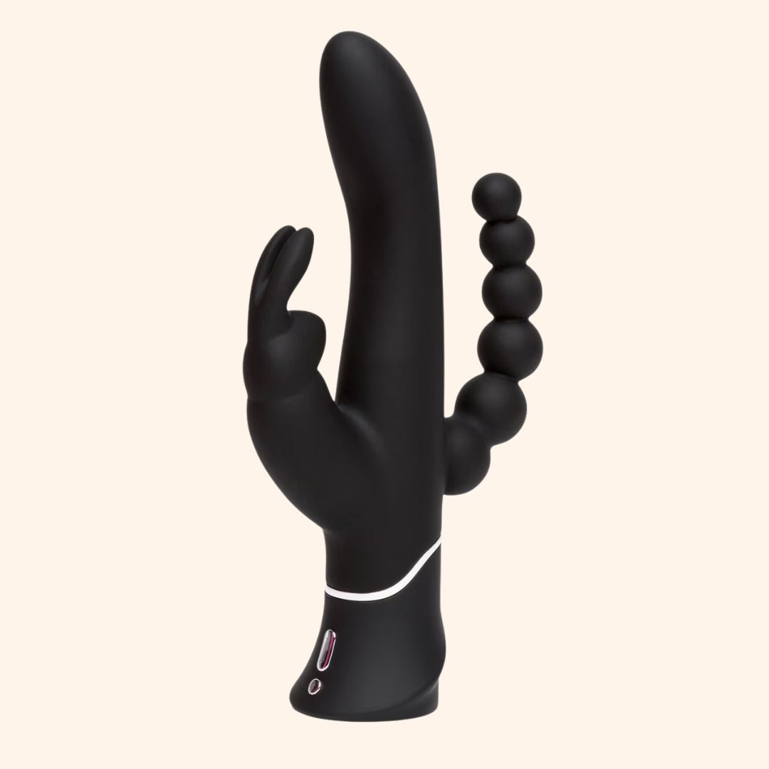 Triple-Action Rabbit Vibrator with Beaded Anal Arm