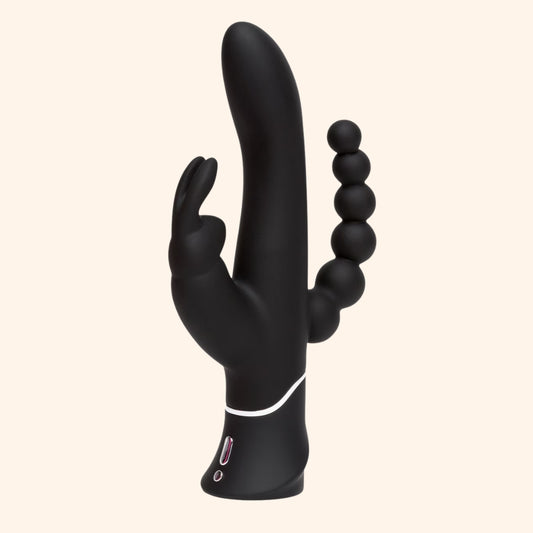 Triple-Action Rabbit Vibrator with Beaded Anal Arm