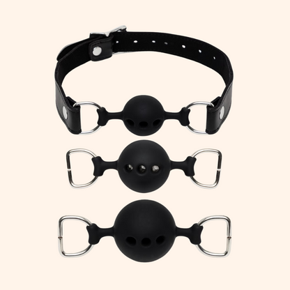 Set of 3 Breathable Silicone Ball Gags