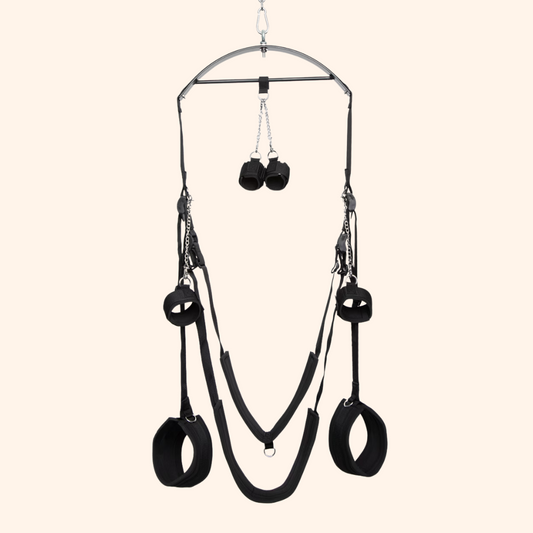 Black Suspension Sex Sling with Handcuffs