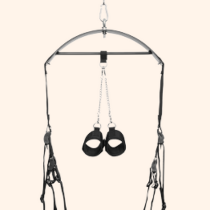 Black Suspension Sex Sling with Handcuffs