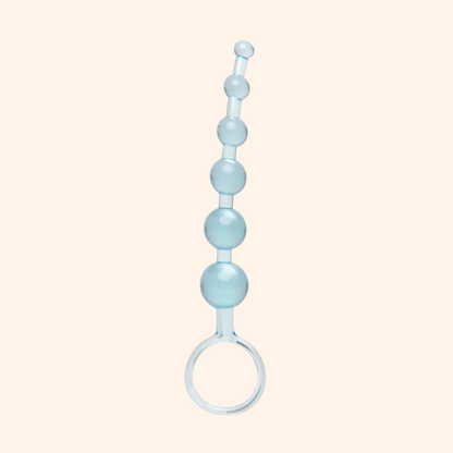 Glass Anal Beads with Handle