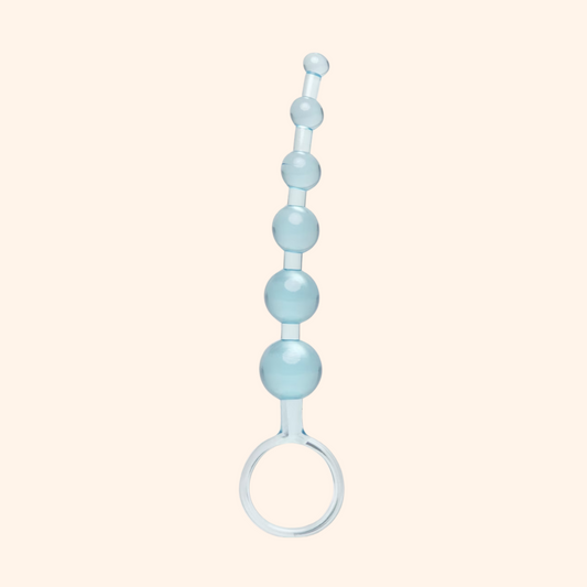 Glass Anal Beads with Handle