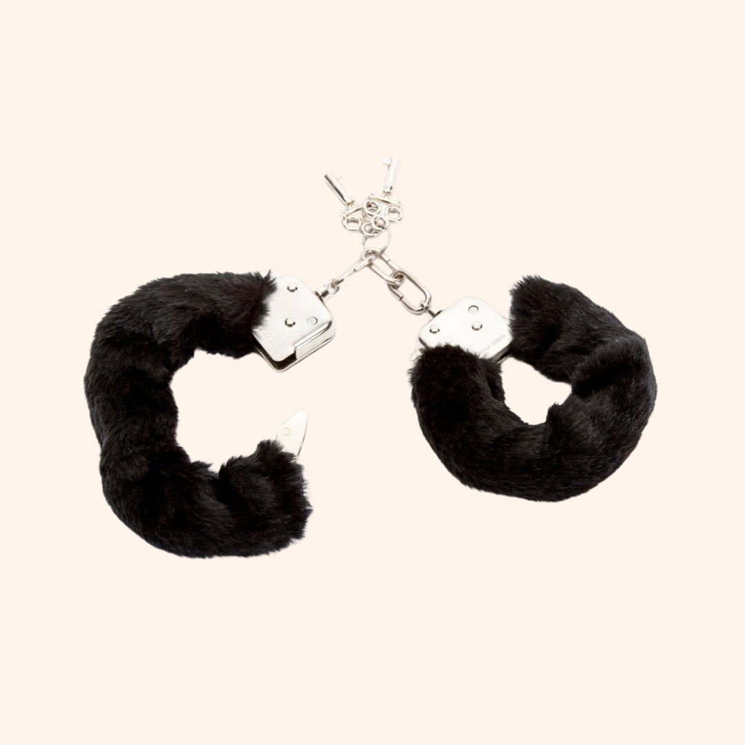 Soft Black Furry Handcuffs