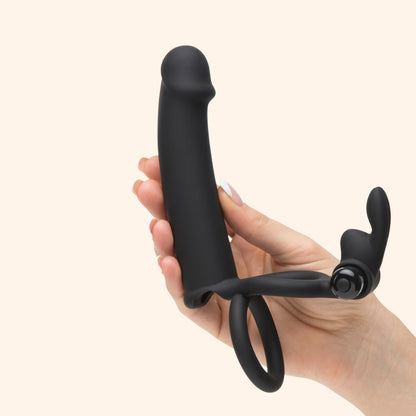 Dual Ring Vibrating Cock Ring with Stimulator