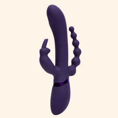 Triple-Action Beaded Vibrator with Rabbit Ears