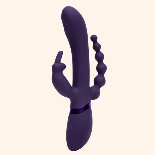 Triple-Action Beaded Vibrator with Rabbit Ears