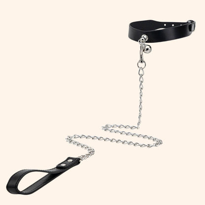 Adjustable BDSM Collar with Leash