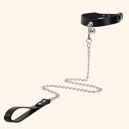 Adjustable BDSM Collar with Leash