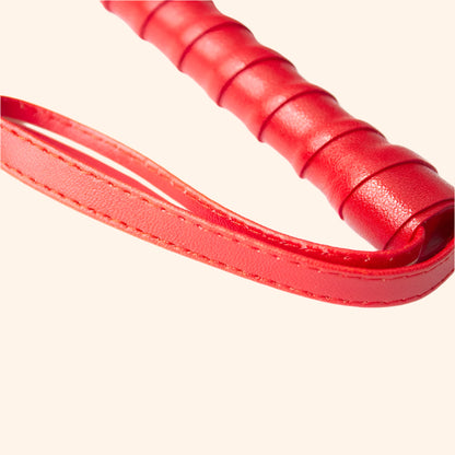 Red Faux Leather Flogger – Soft BDSM Impact Toy