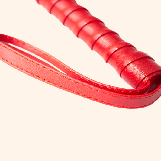 Red Faux Leather Flogger – Soft BDSM Impact Toy